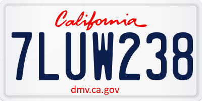 CA license plate 7LUW238
