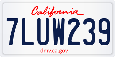 CA license plate 7LUW239