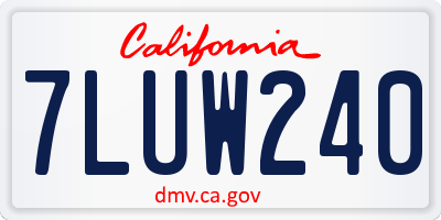 CA license plate 7LUW240