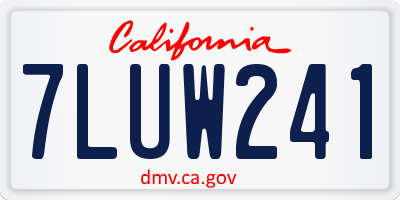 CA license plate 7LUW241