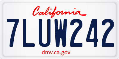 CA license plate 7LUW242