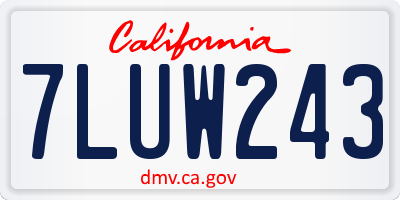 CA license plate 7LUW243