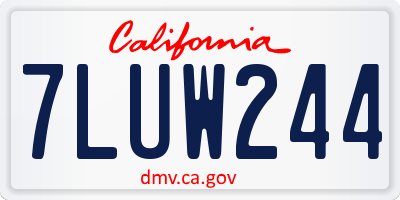 CA license plate 7LUW244