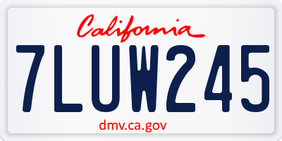 CA license plate 7LUW245
