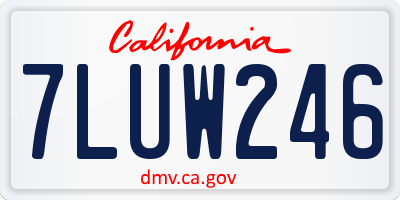 CA license plate 7LUW246