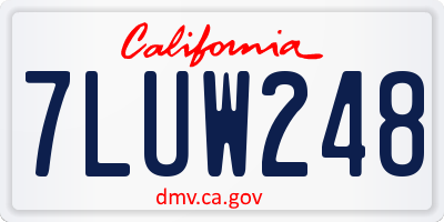 CA license plate 7LUW248