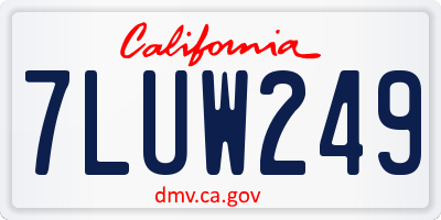 CA license plate 7LUW249