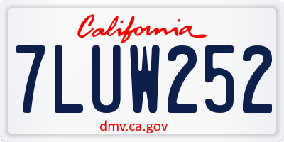 CA license plate 7LUW252