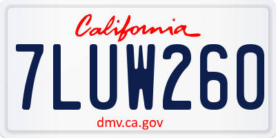 CA license plate 7LUW260