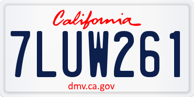 CA license plate 7LUW261