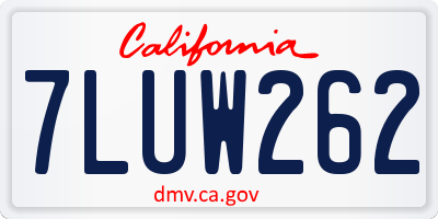 CA license plate 7LUW262