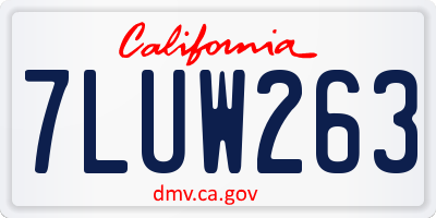 CA license plate 7LUW263
