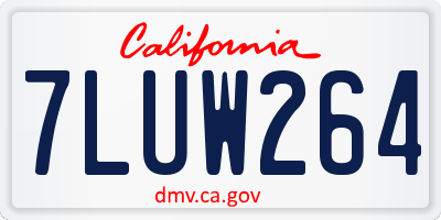 CA license plate 7LUW264