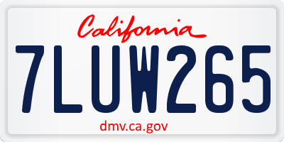 CA license plate 7LUW265