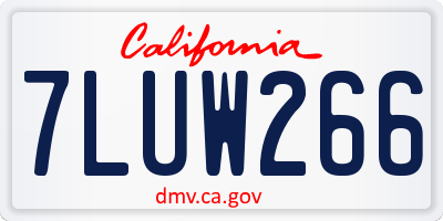 CA license plate 7LUW266