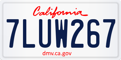 CA license plate 7LUW267