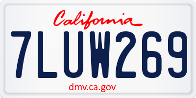 CA license plate 7LUW269