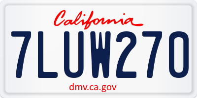 CA license plate 7LUW270