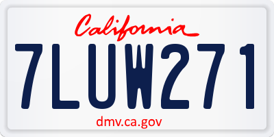 CA license plate 7LUW271
