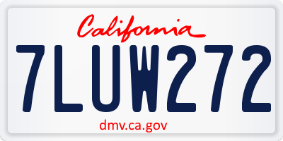 CA license plate 7LUW272