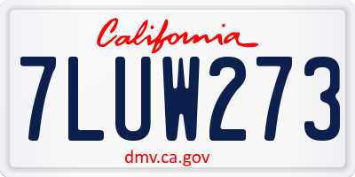 CA license plate 7LUW273