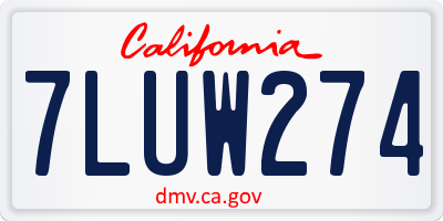 CA license plate 7LUW274