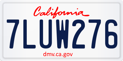 CA license plate 7LUW276