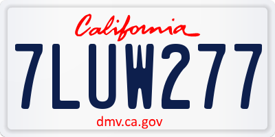 CA license plate 7LUW277
