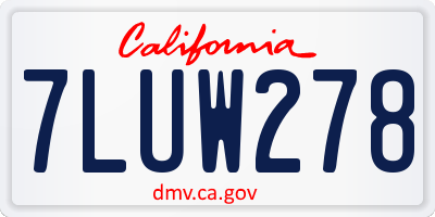 CA license plate 7LUW278