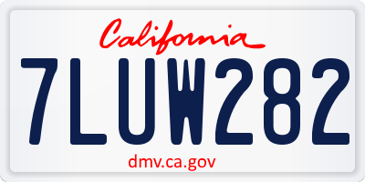 CA license plate 7LUW282