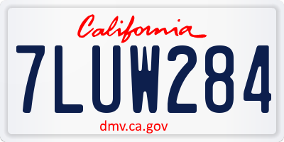 CA license plate 7LUW284