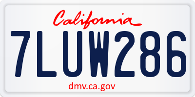 CA license plate 7LUW286