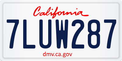 CA license plate 7LUW287