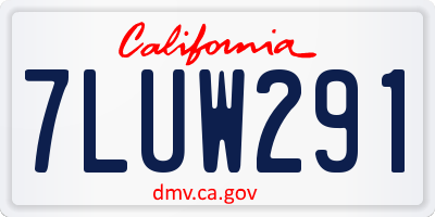 CA license plate 7LUW291