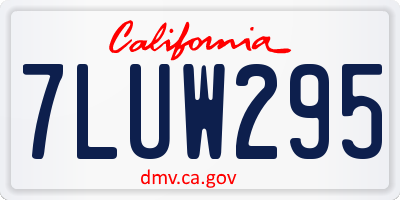 CA license plate 7LUW295