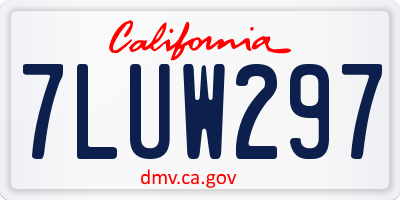 CA license plate 7LUW297