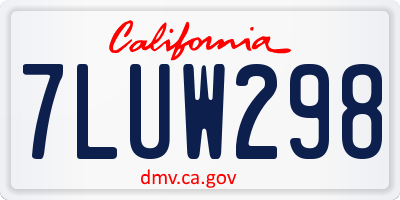 CA license plate 7LUW298