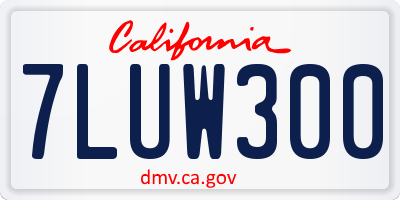 CA license plate 7LUW300