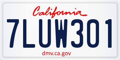 CA license plate 7LUW301