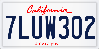 CA license plate 7LUW302