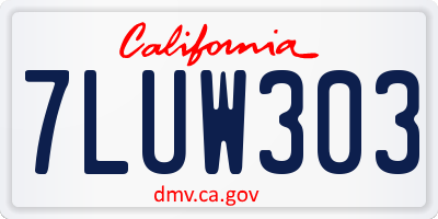 CA license plate 7LUW303
