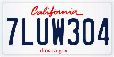 CA license plate 7LUW304