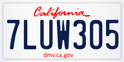 CA license plate 7LUW305