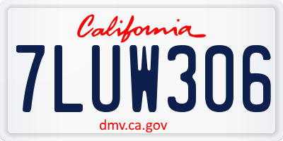 CA license plate 7LUW306