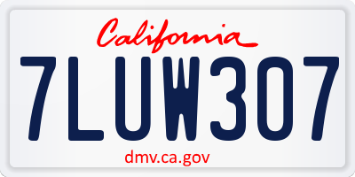 CA license plate 7LUW307