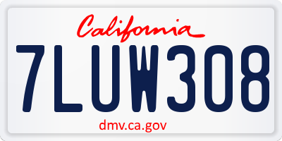 CA license plate 7LUW308