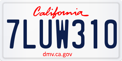 CA license plate 7LUW310