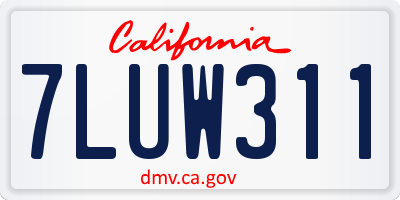 CA license plate 7LUW311