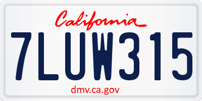 CA license plate 7LUW315