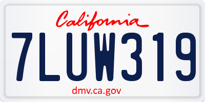 CA license plate 7LUW319